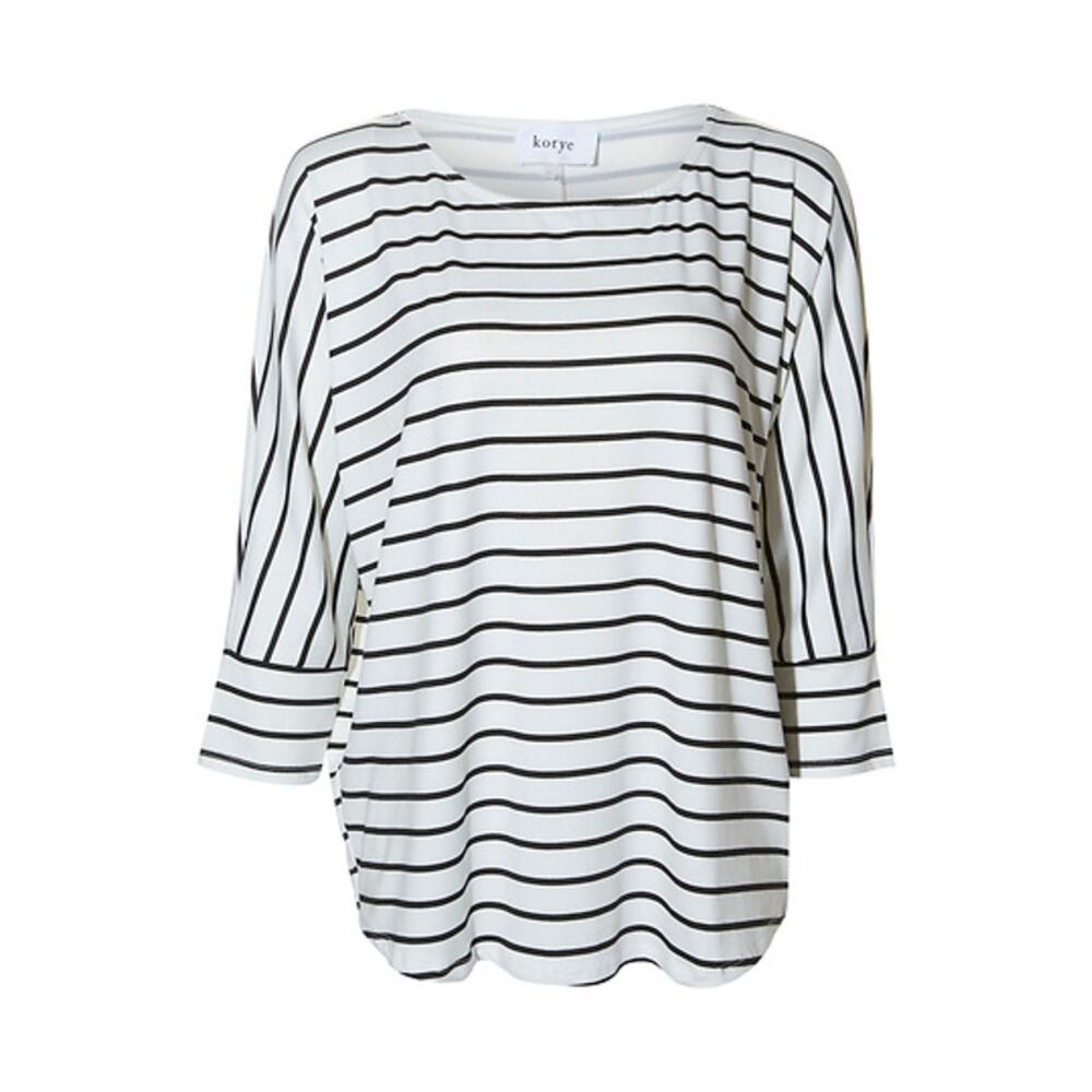 KORYE Women's 3/4 Dolman Sleeve Top Size S In Black/Ivory